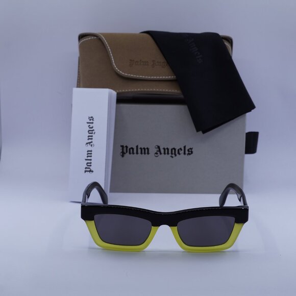 Palm Angels PERI108 MELROSE 1807 Cat Eye Sunglasses - Black/Yellow/Grey - Picture 3 of 9